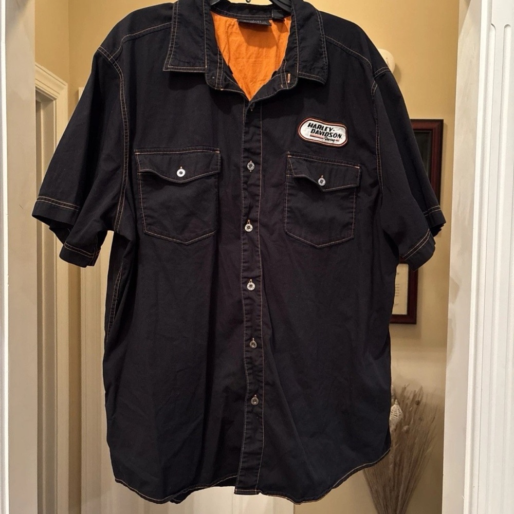 Harley-Davidson Black Casual Button Down Shirt Sz XXL